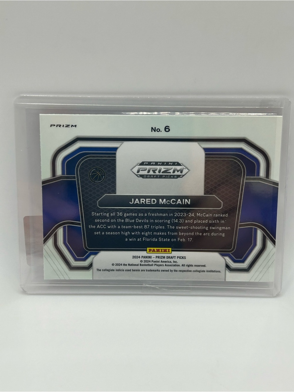 Jared McCain Campus Legends Panini Prizm Draft Picks Basketball Card 🏀 Red Holo - Picture 2 of 2